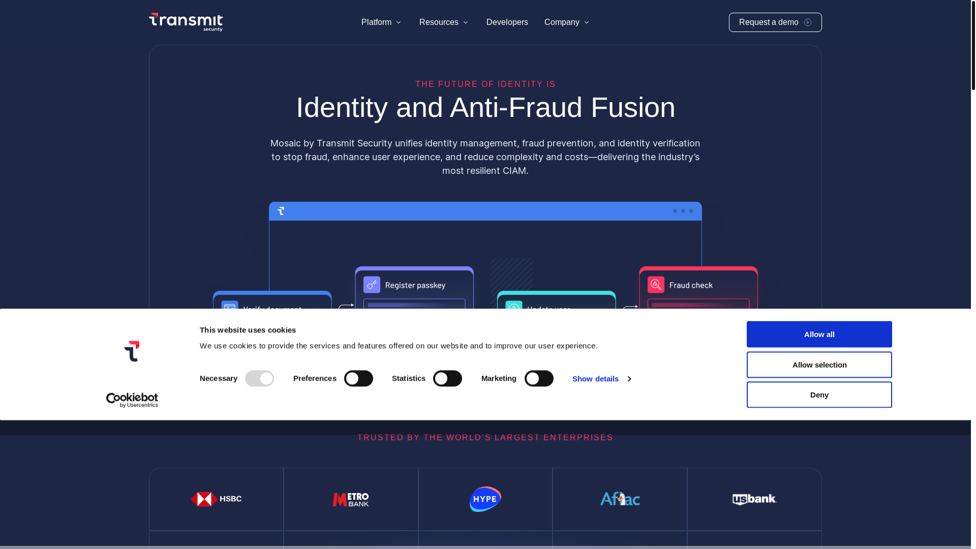 website screenshot of https://hubtransmit-security.com/