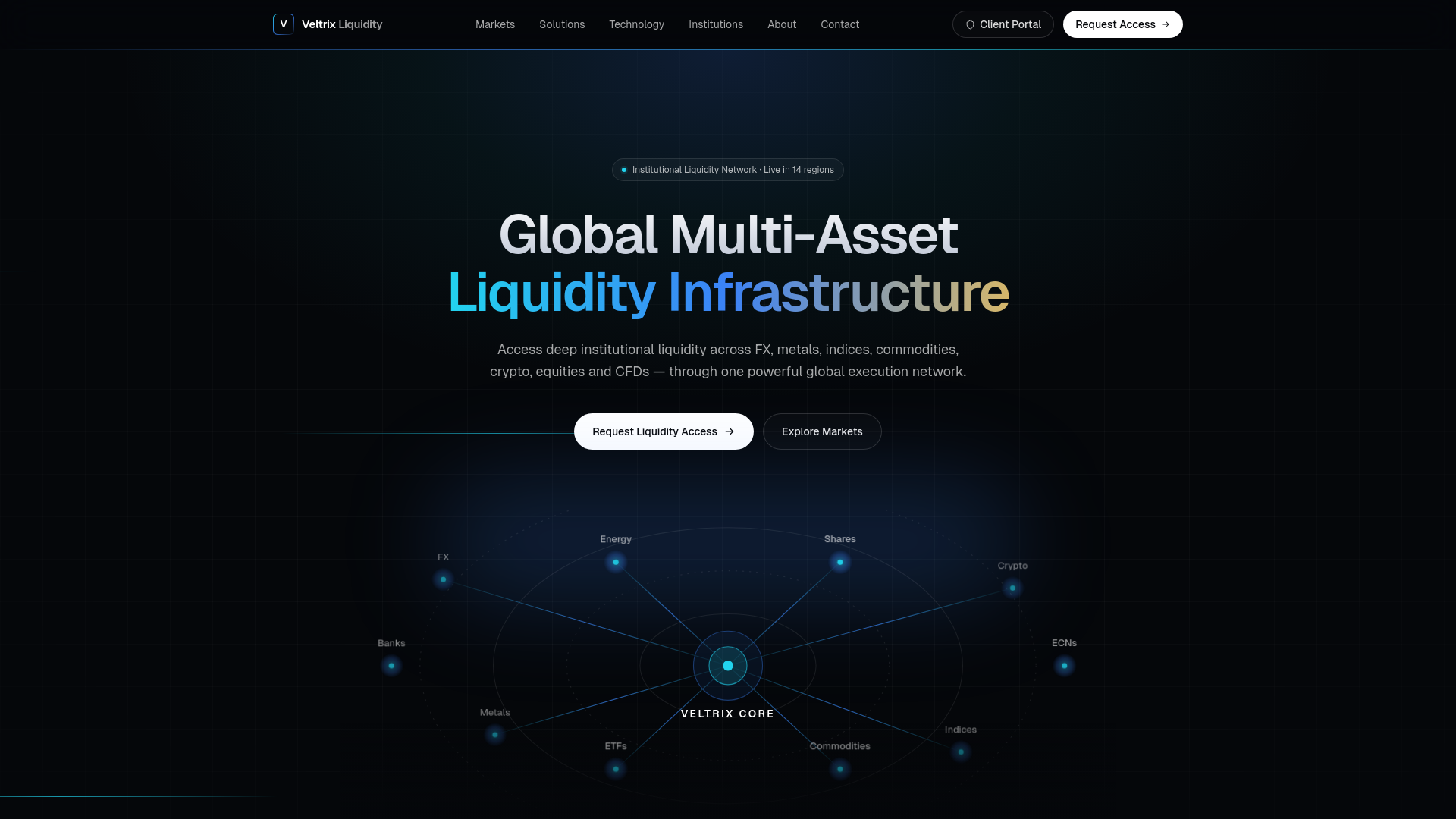 website screenshot of https://veltrixliquidity.com/