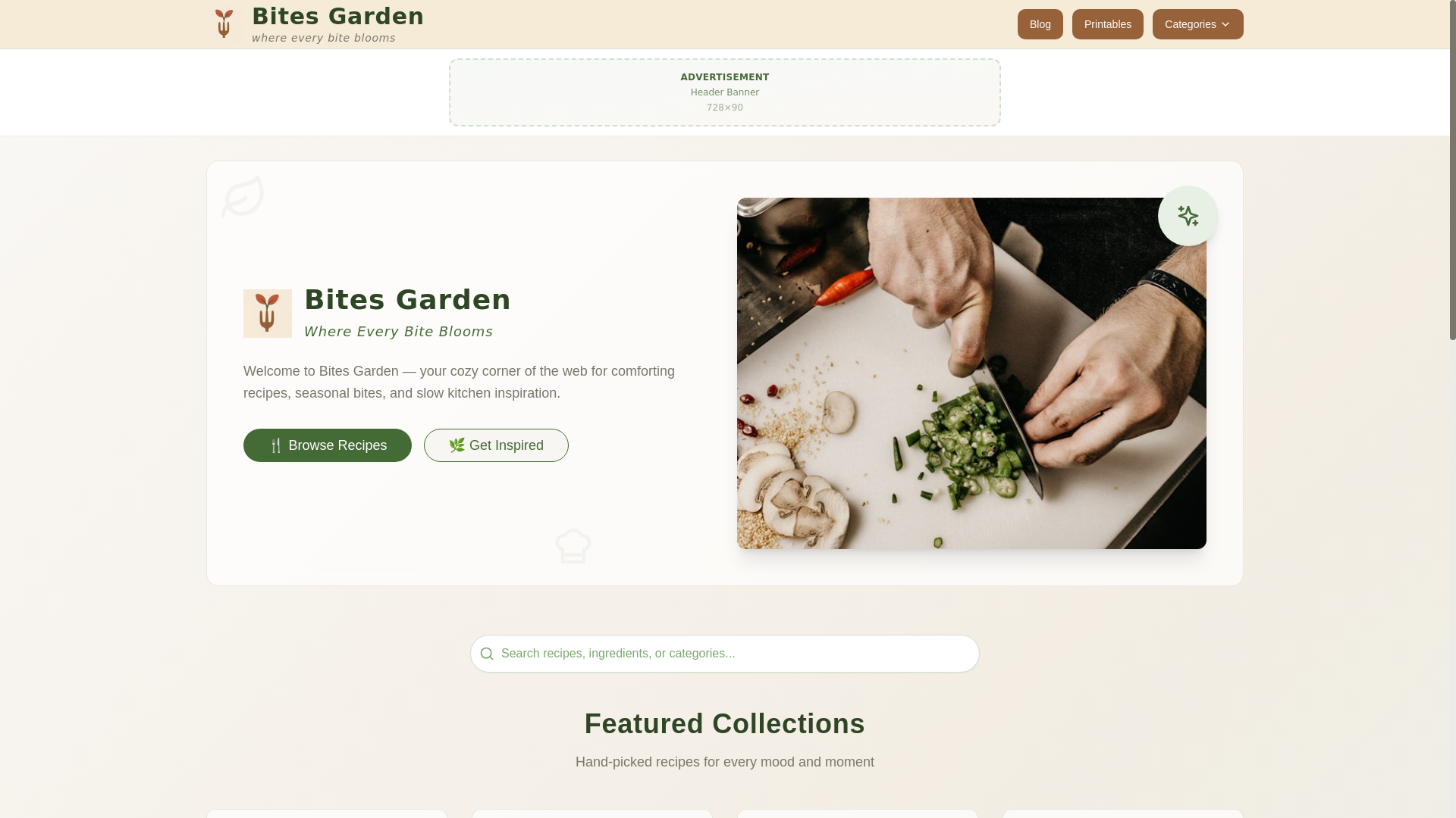 website screenshot of https://bitesgarden.com/