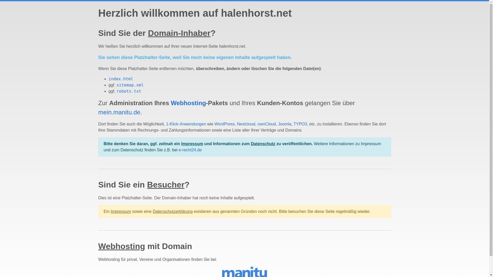 website screenshot of https://halenhorst.net/