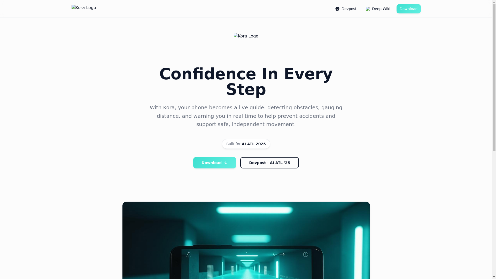 website screenshot of https://anywherewithkora.tech/