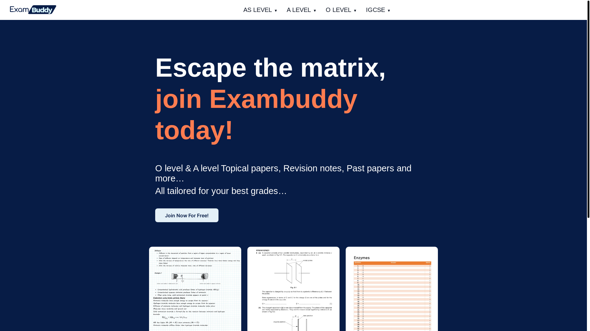 website screenshot of https://exambuddy-63w.pages.dev/