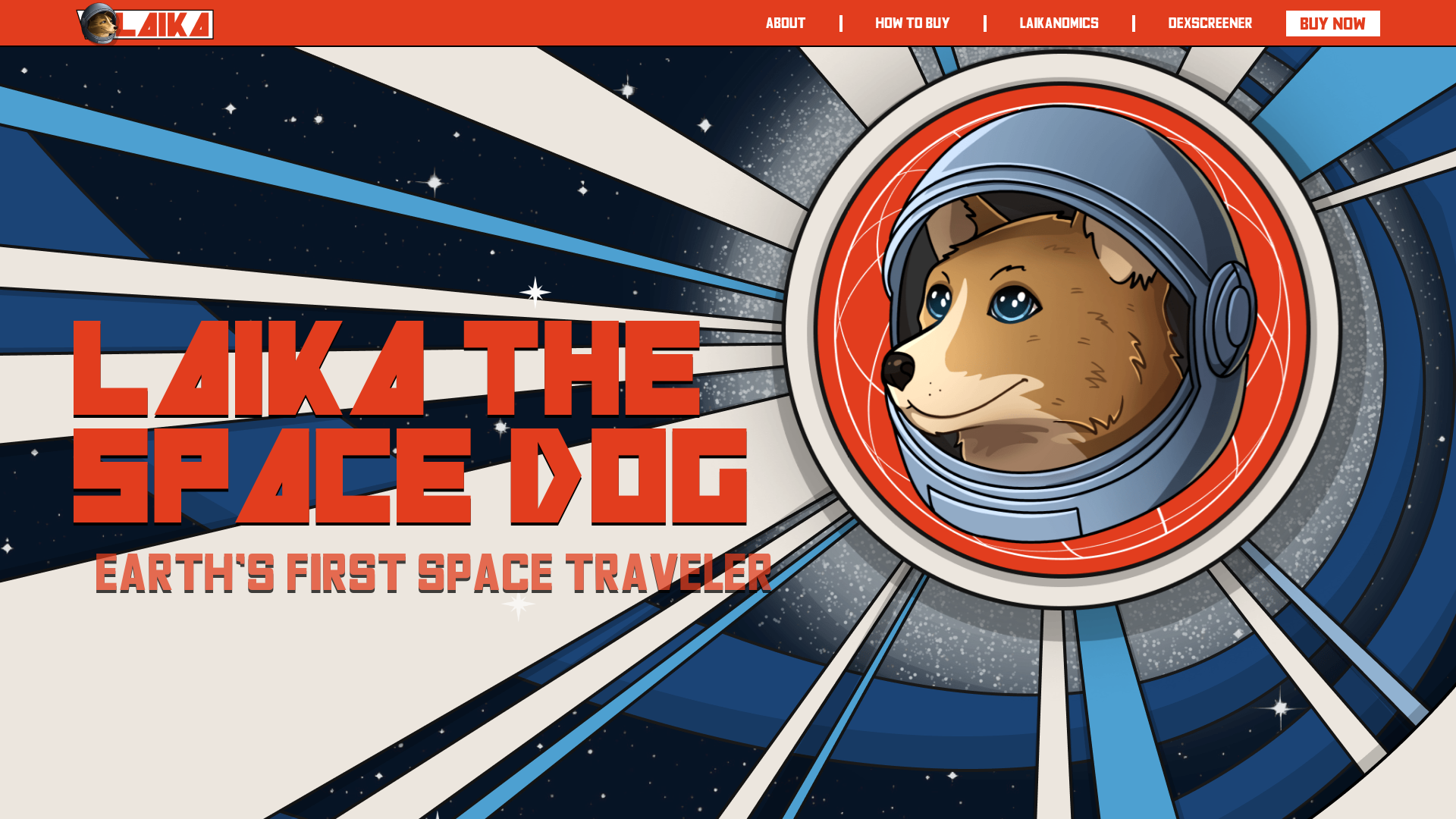 website screenshot of https://laikathespace.dog/