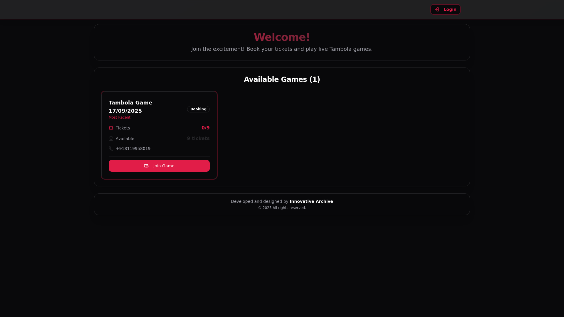 website screenshot of https://tambola-friends.pages.dev/