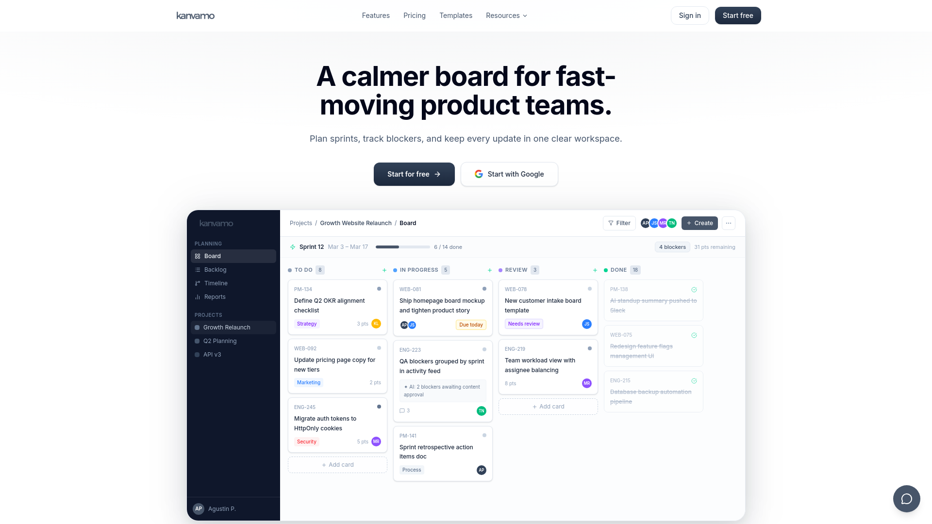 website screenshot of https://kanvamo.com/