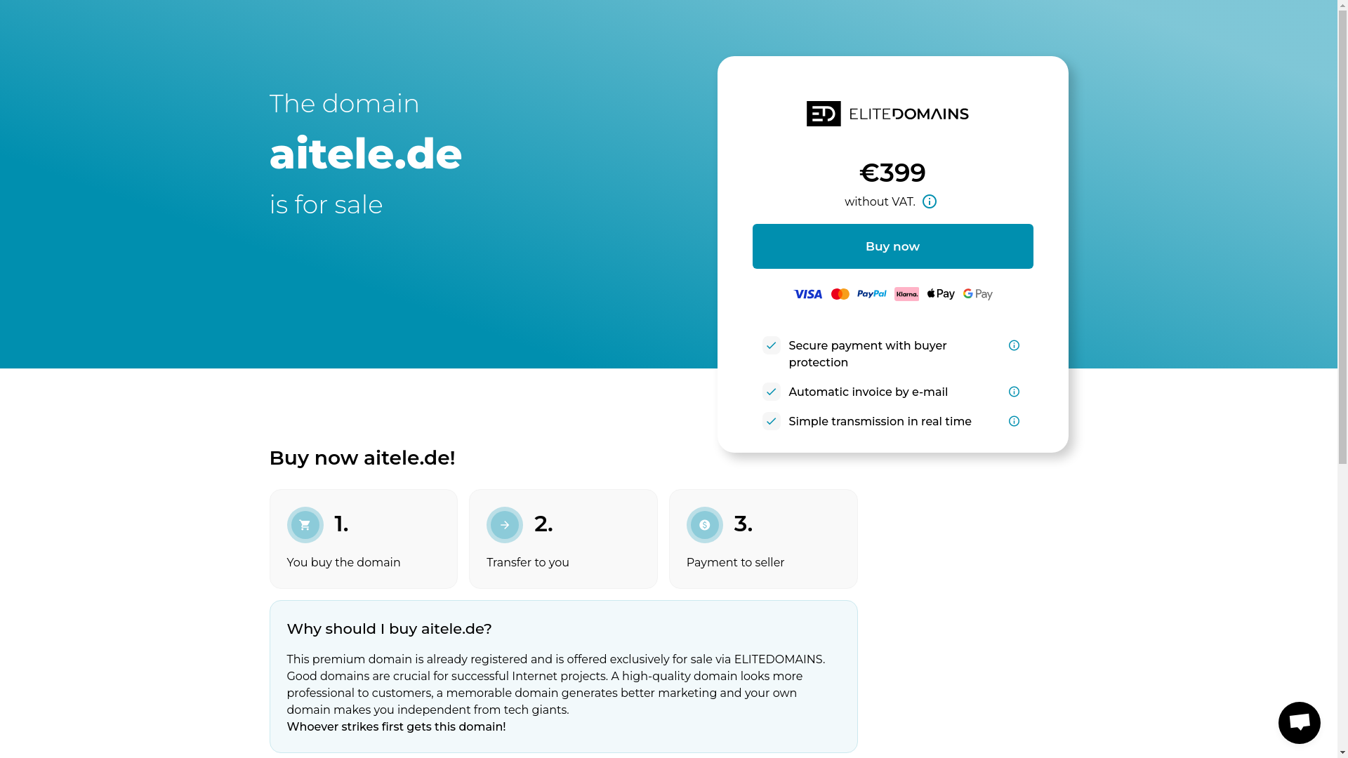 website screenshot of https://aitele.de/