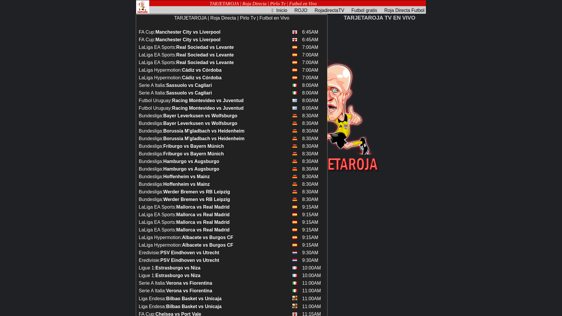 website screenshot of https://tarjetaroja.sale/