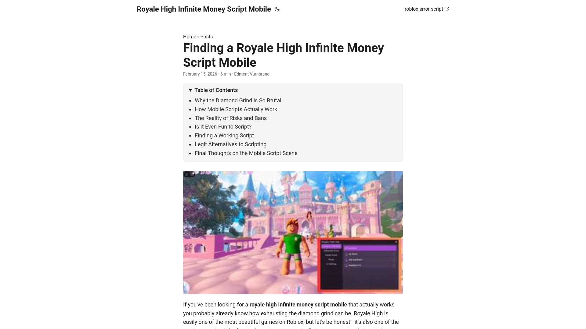 website screenshot of https://royale-high-infinite-money-script-mobile.pages.dev/