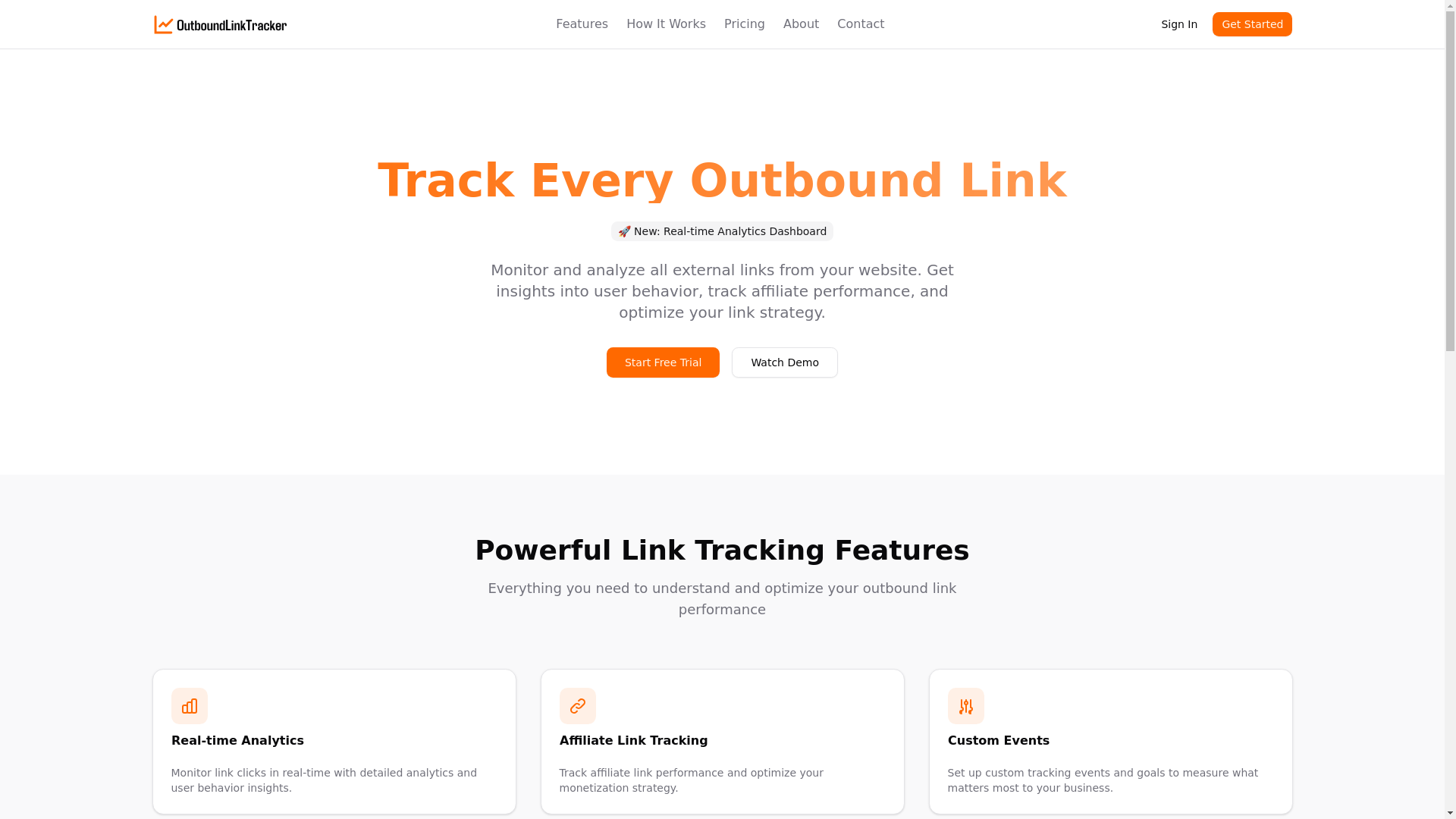 website screenshot of https://outboundlinktracker.pages.dev/
