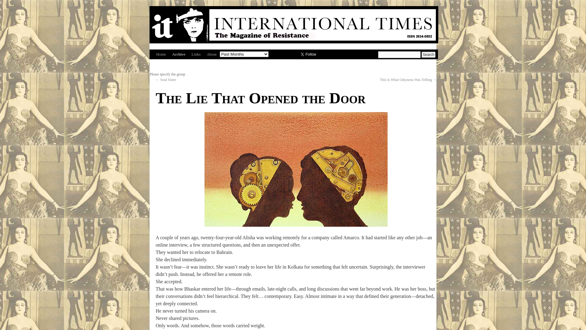 website screenshot of https://internationaltimes.it/the-lie-that-opened-the-door/