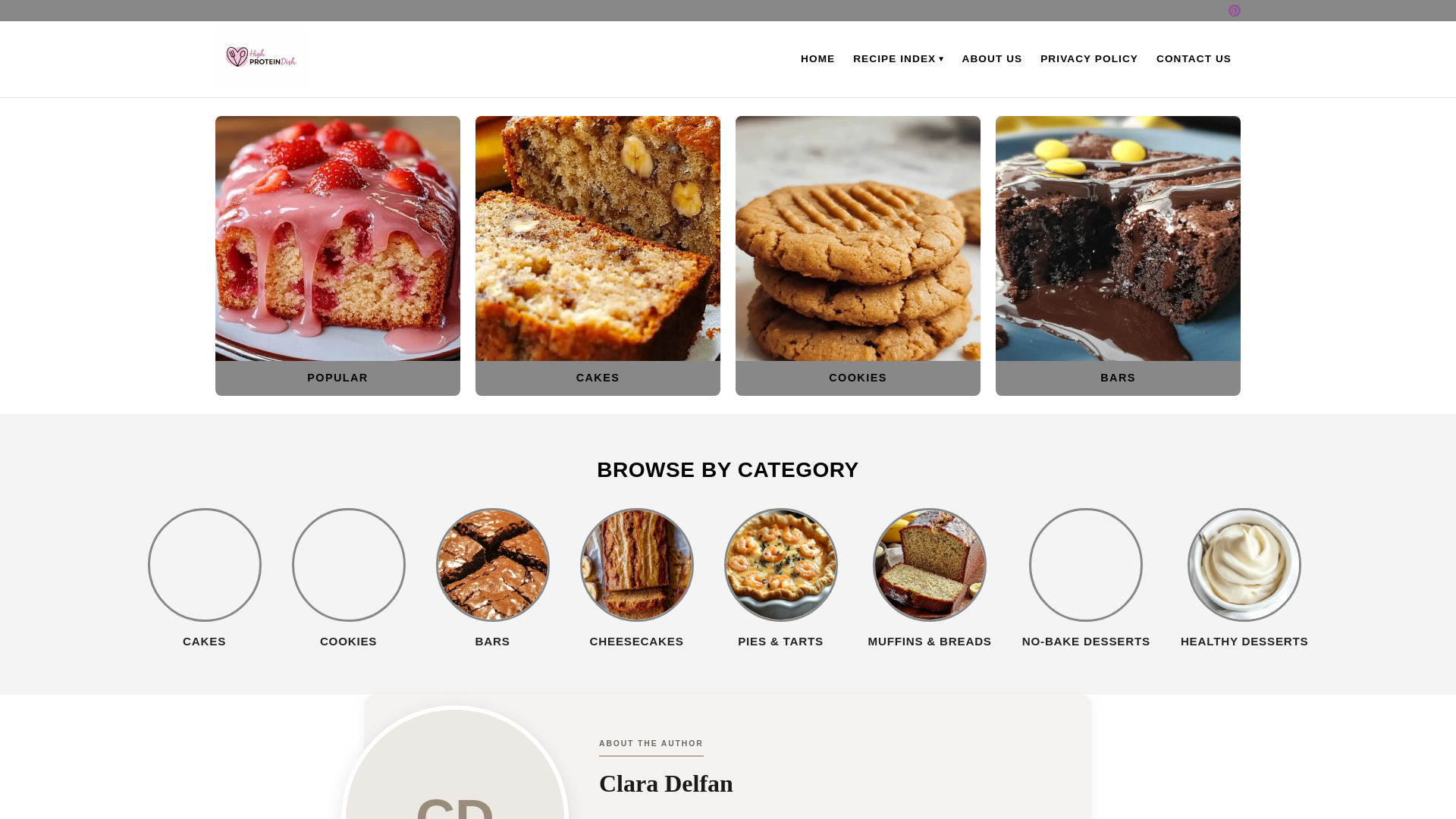 website screenshot of https://dessertrecipesco.com