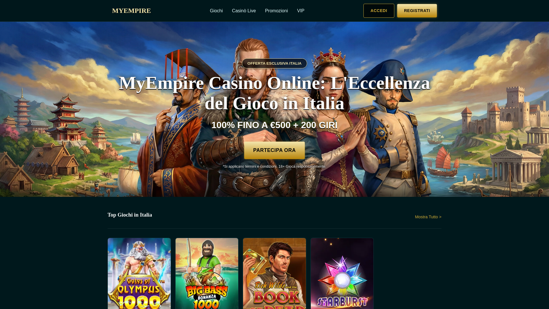 website screenshot of https://myempire-casino.click/
