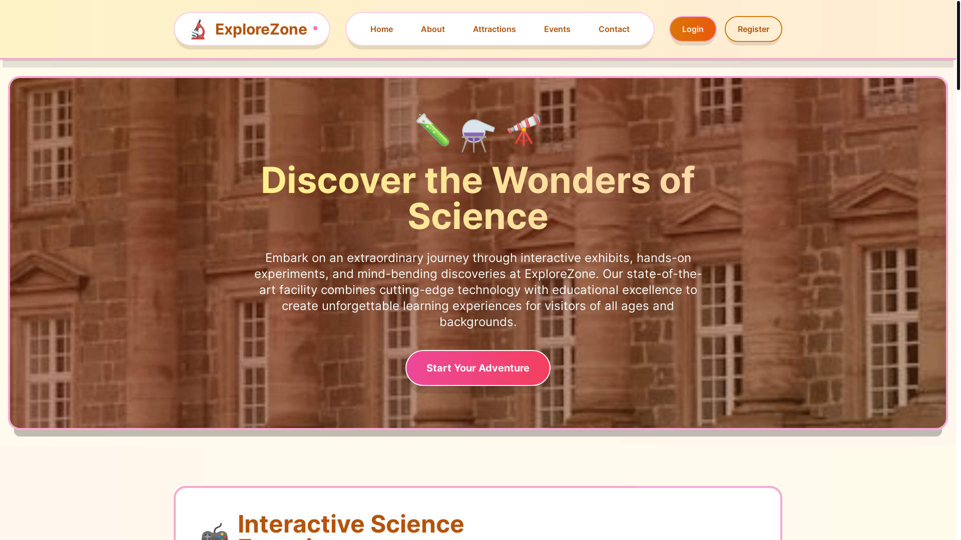 website screenshot of https://funysteps.eu/