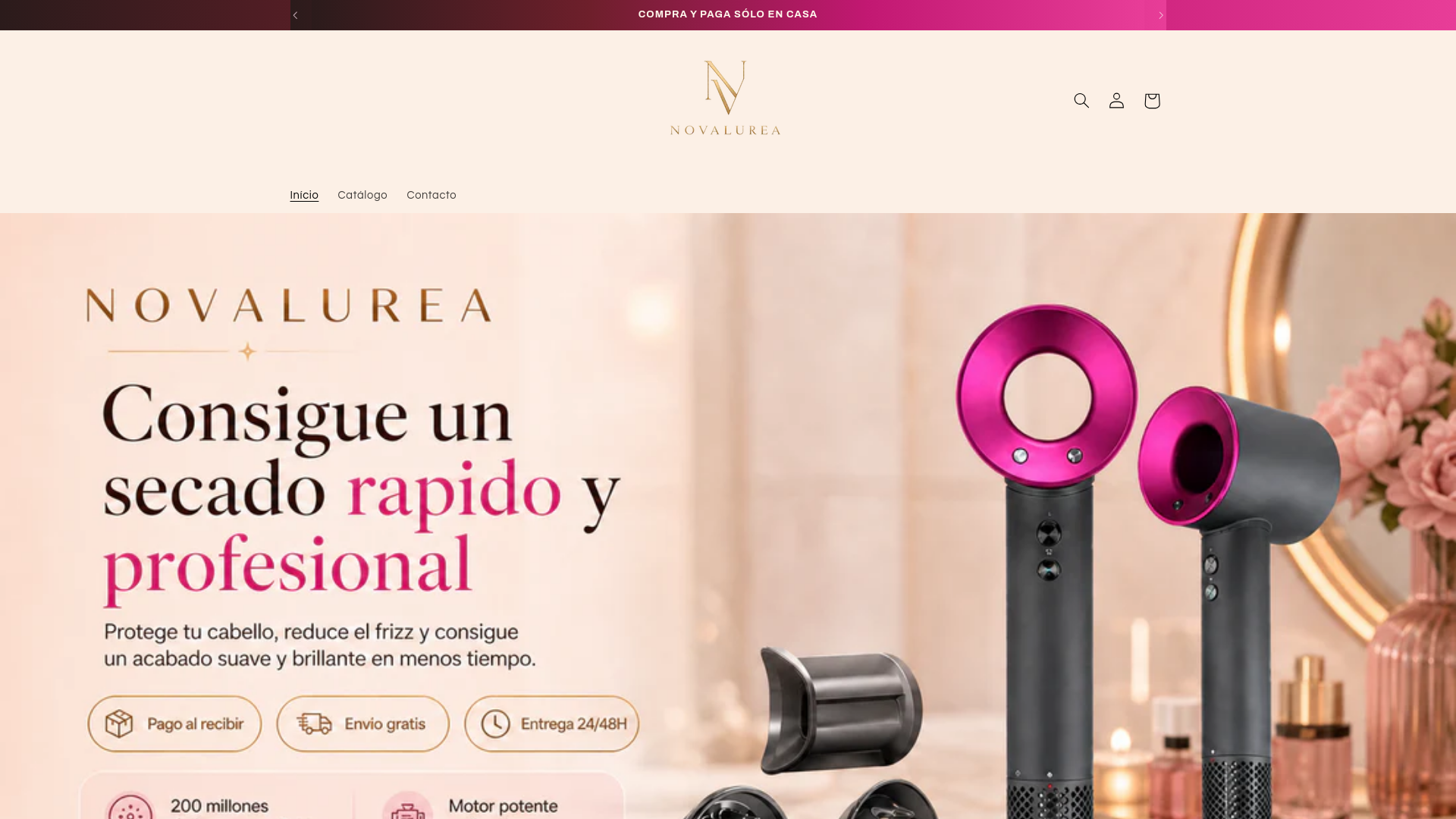 website screenshot of https://novalurea.com/