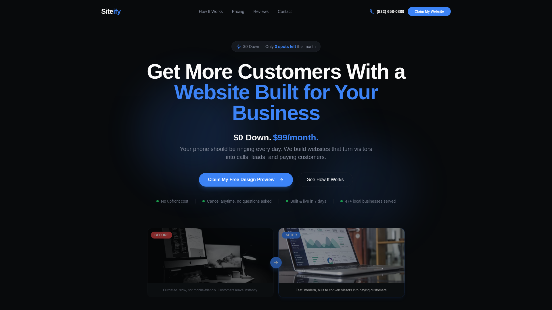 website screenshot of https://siteify.shop