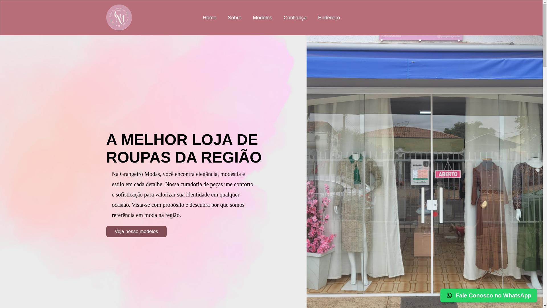 website screenshot of https://grangeiromodas.com.br/