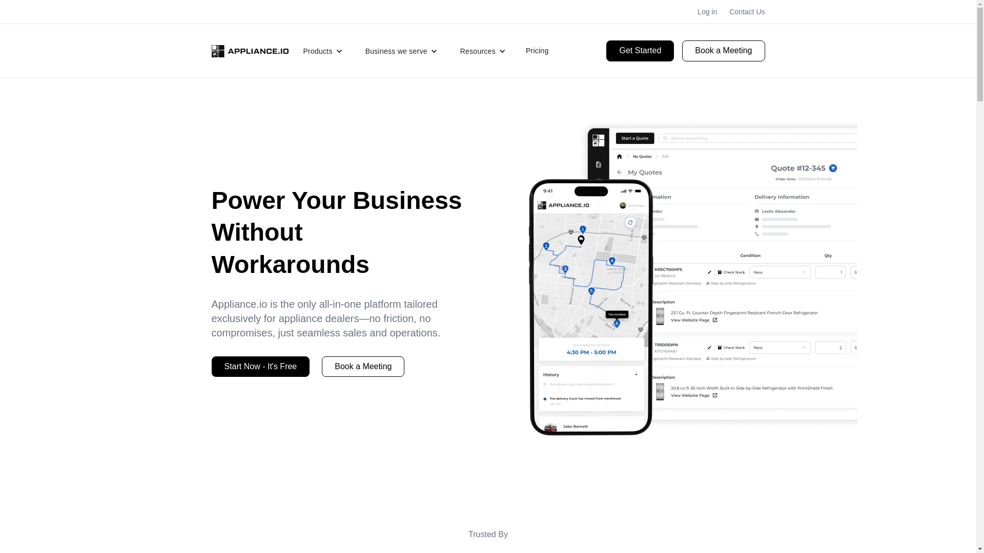 website screenshot of https://applianceioteam.com/