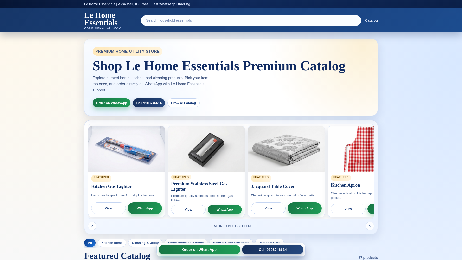 website screenshot of https://lehomeessentials.com/