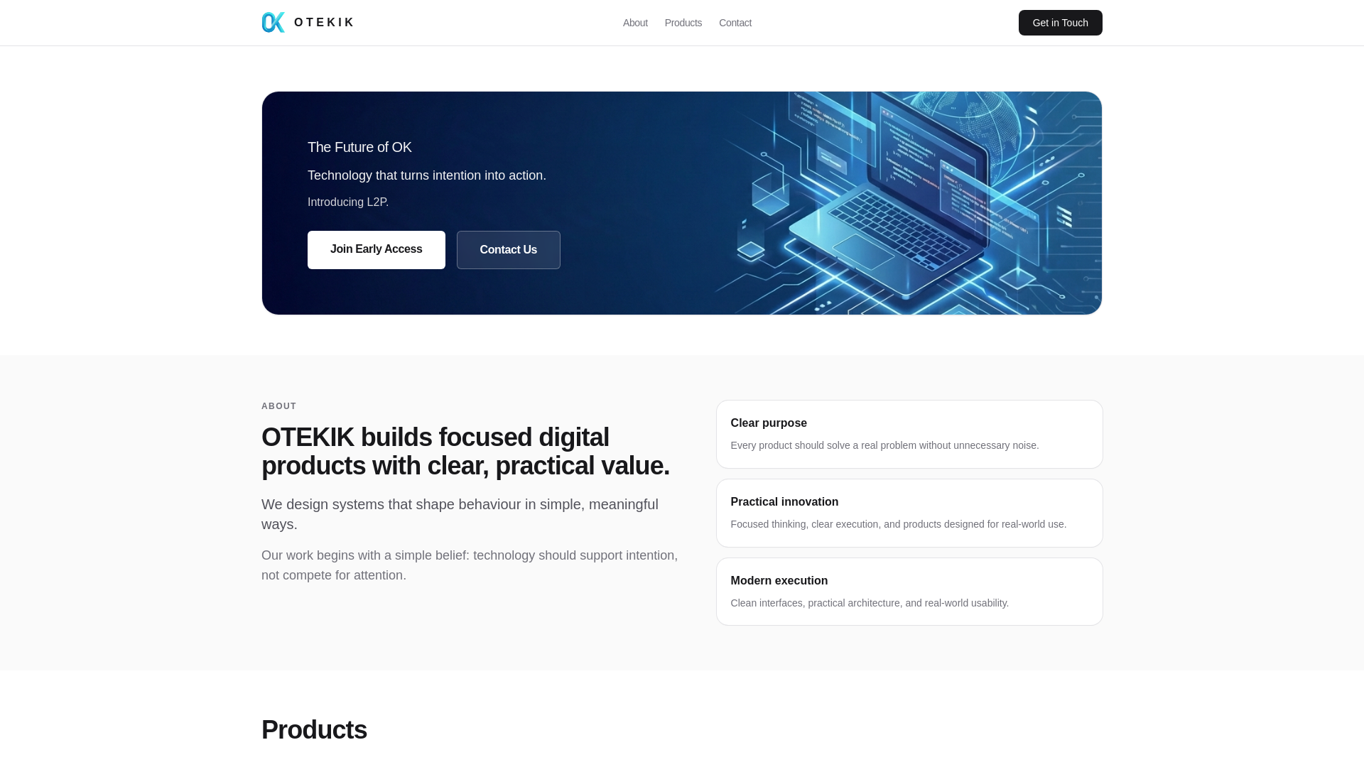 website screenshot of https://otekik.online/
