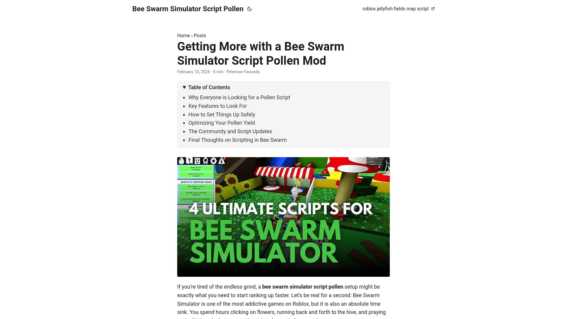 website screenshot of https://bee-swarm-simulator-script-pollen.pages.dev/