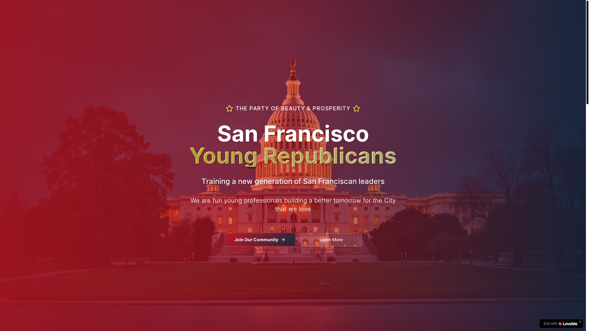 website screenshot of https://sfyoungrepublicans.com/