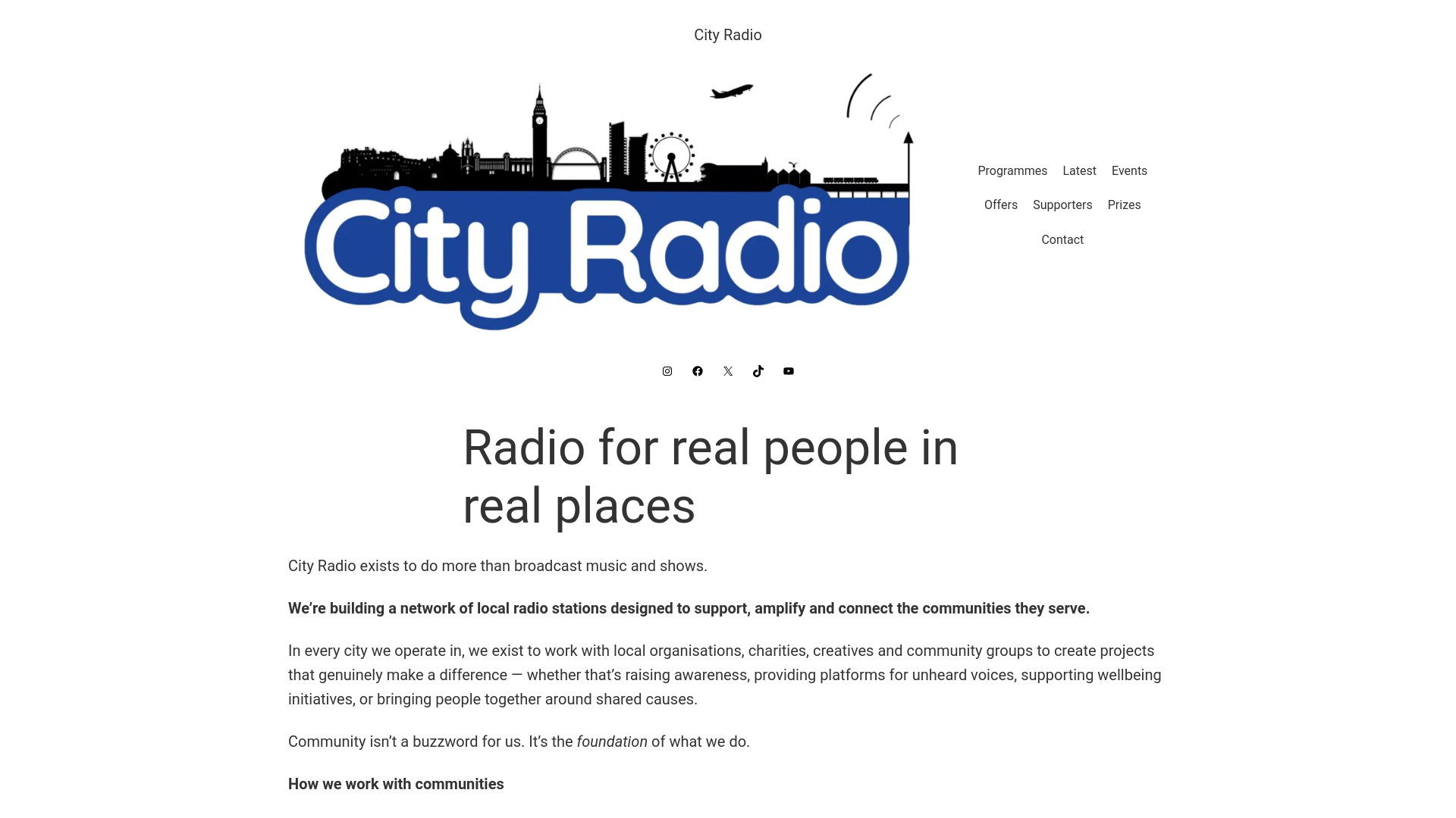 website screenshot of https://manchestercityradio.uk