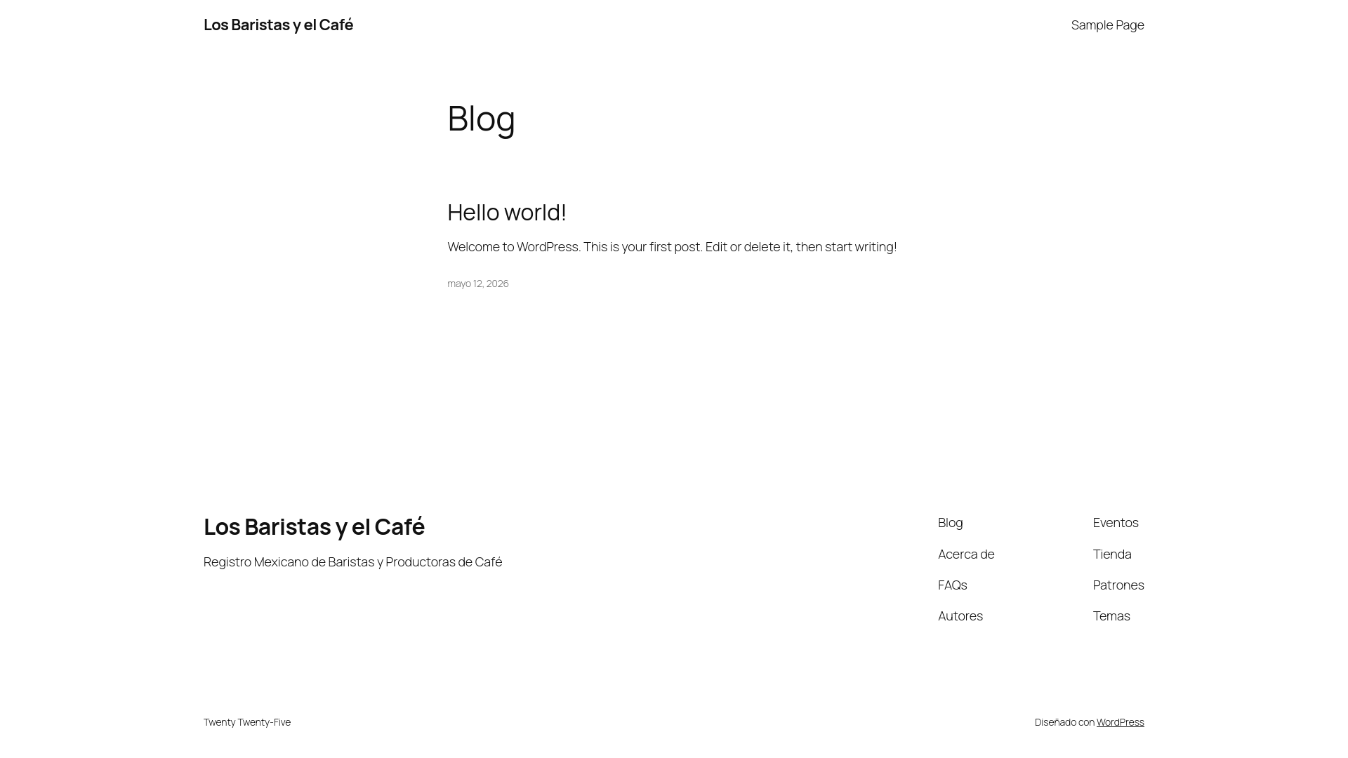 website screenshot of https://losbaristasyelcafe.com/