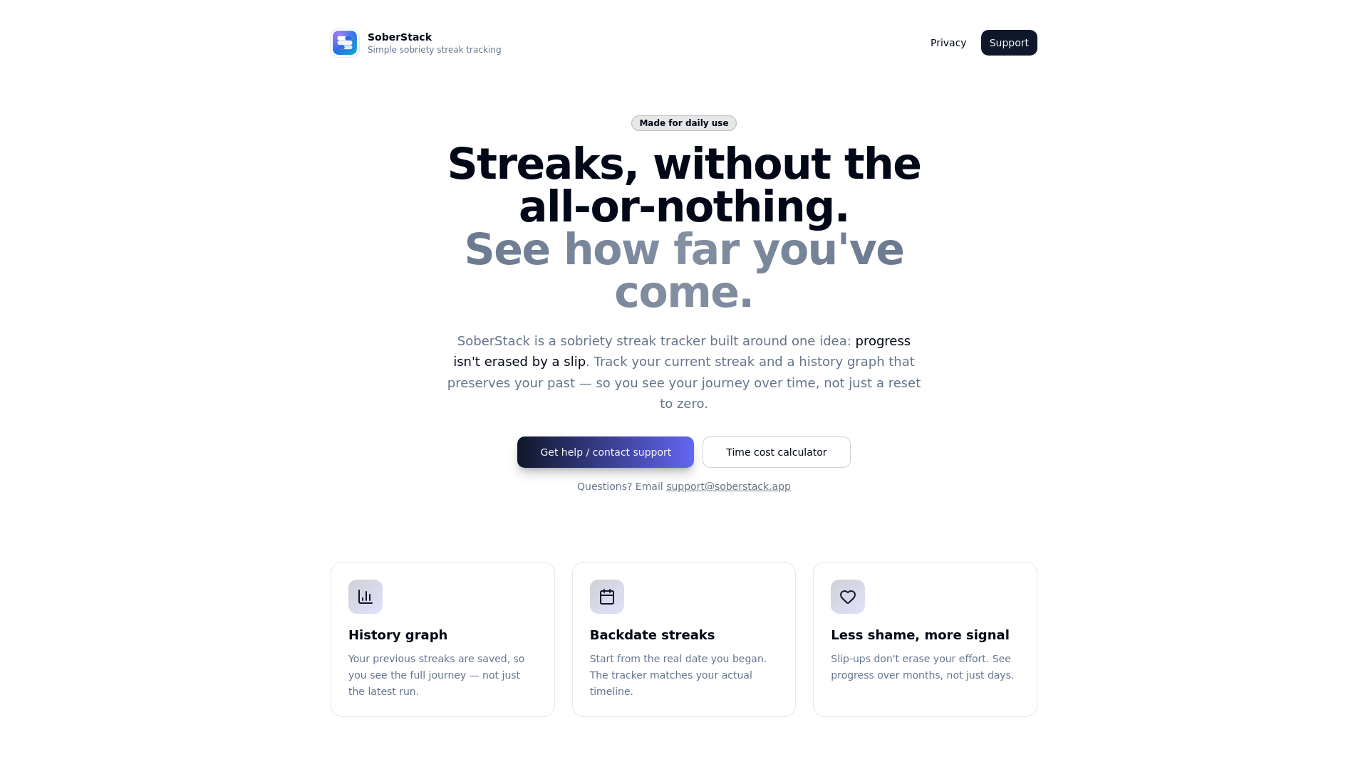 website screenshot of https://soberstack-site.pages.dev/