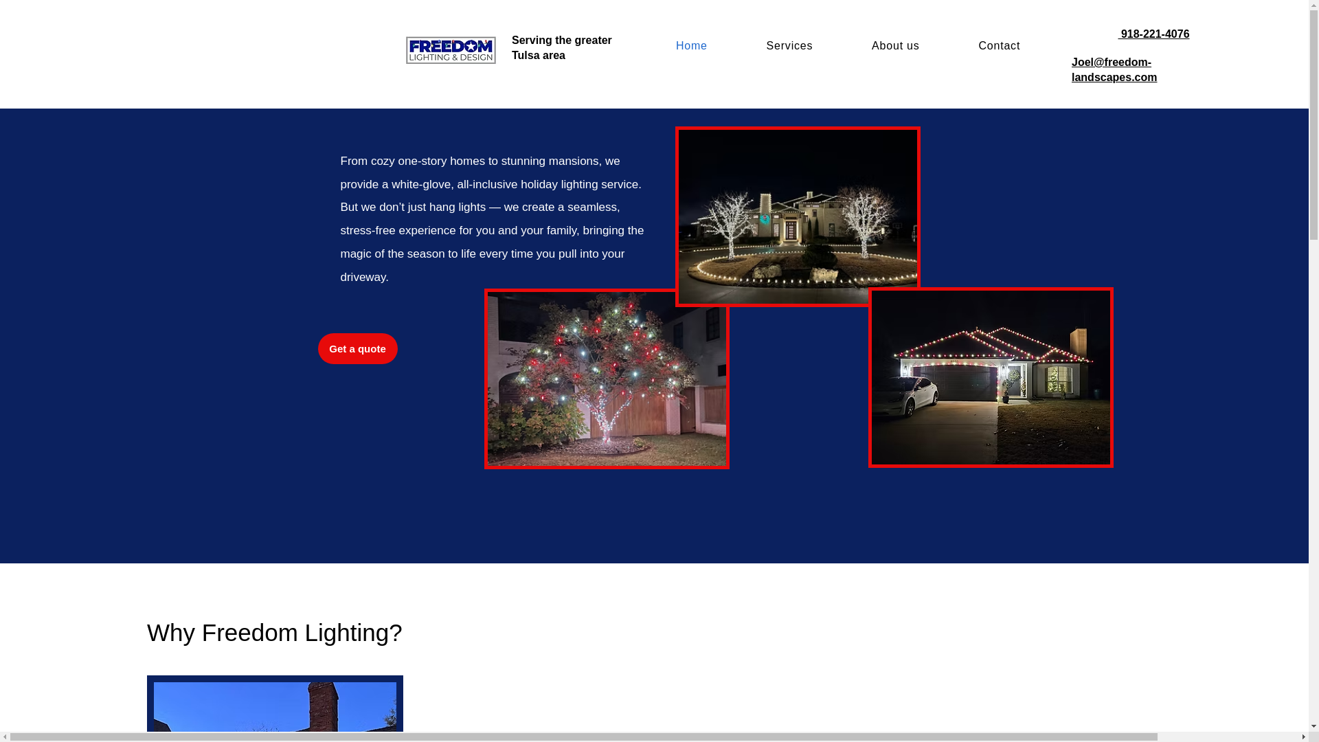 website screenshot of https://freedomlightingtulsa.com/