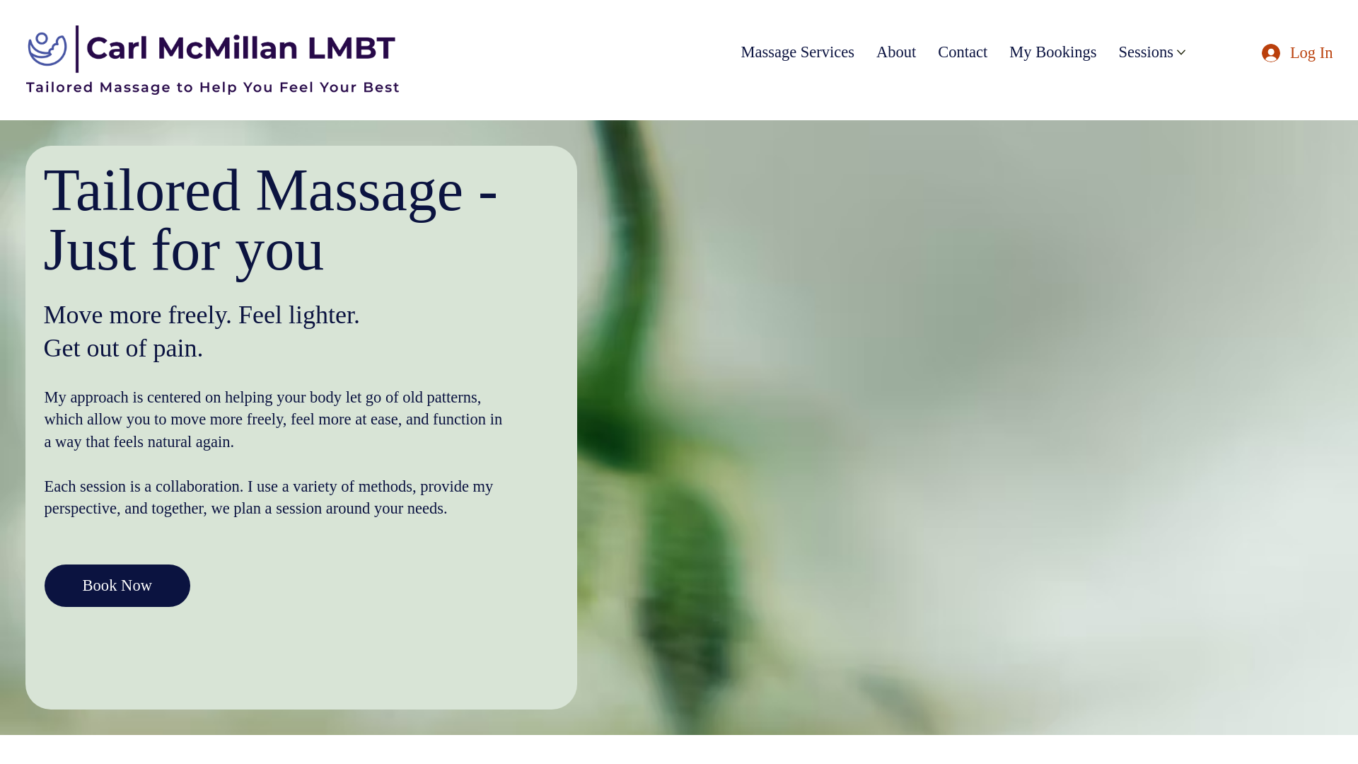 website screenshot of https://mcmillanmassage.com/