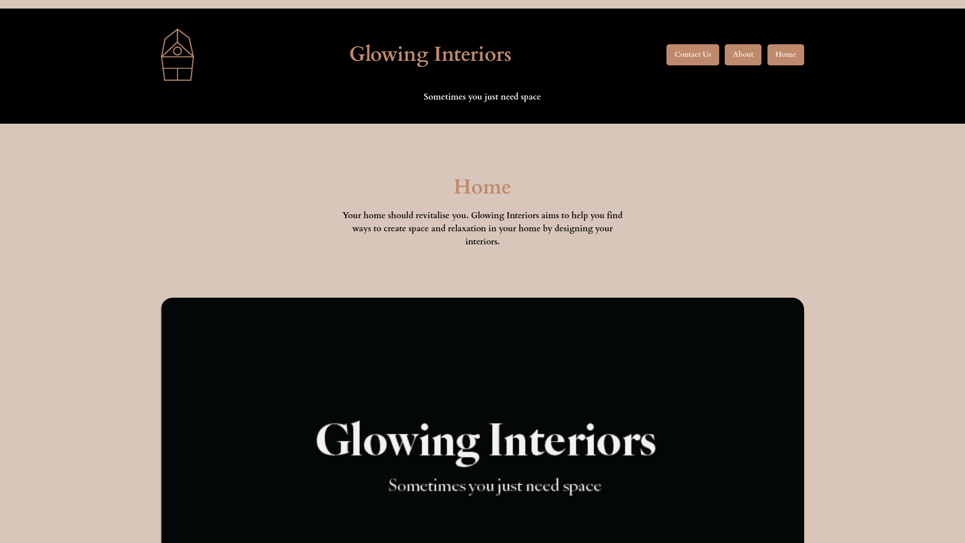 website screenshot of https://glowinginteriors.com