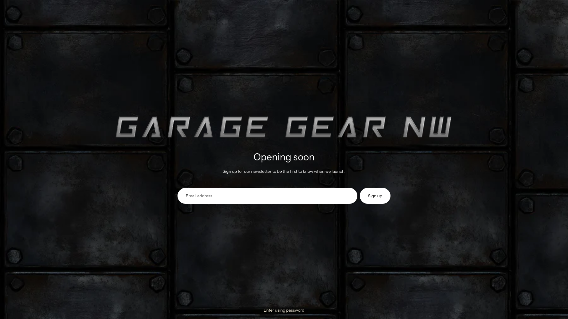 website screenshot of https://garagegearnw.com/