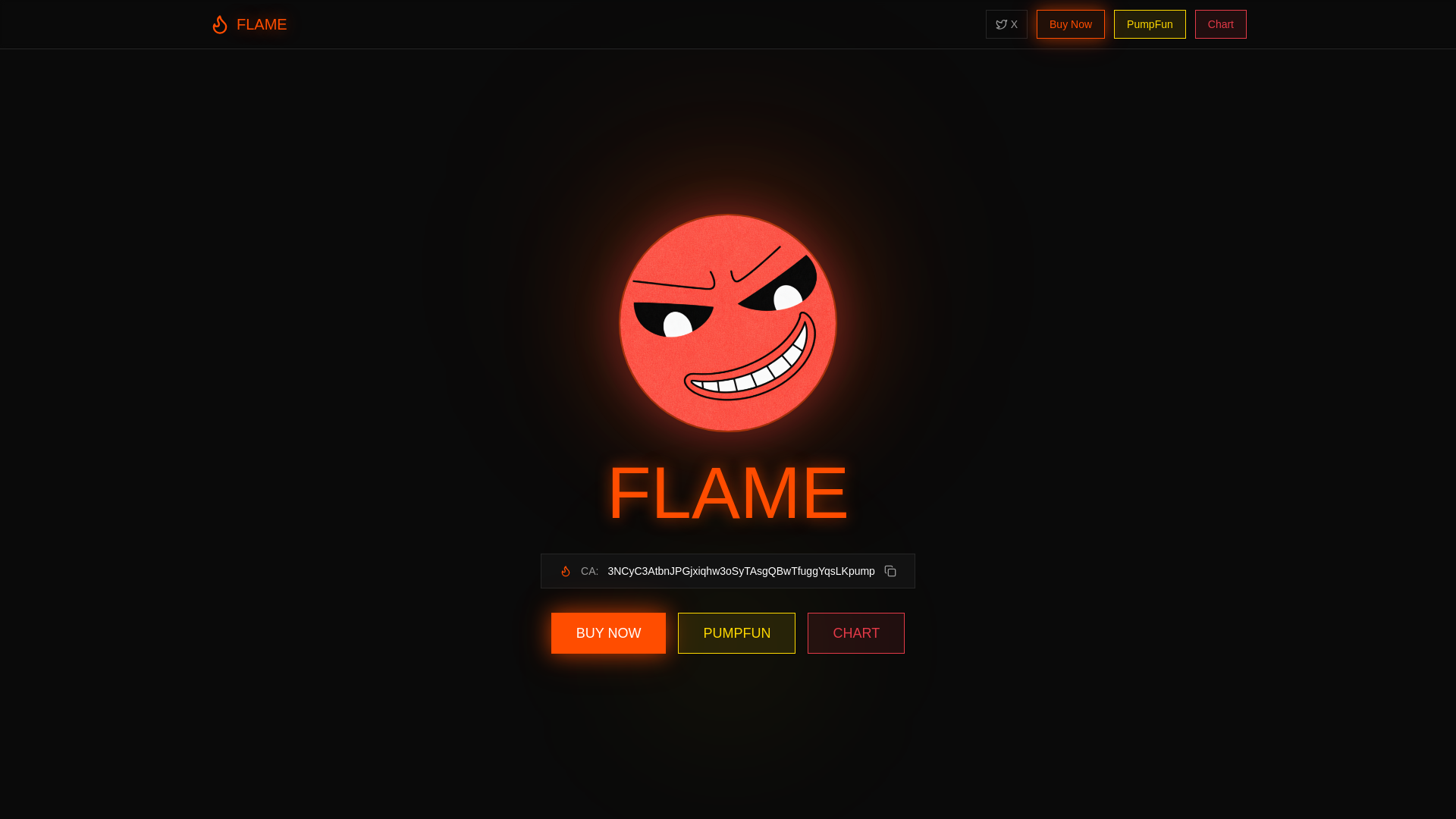 website screenshot of https://flameagentsol.com/