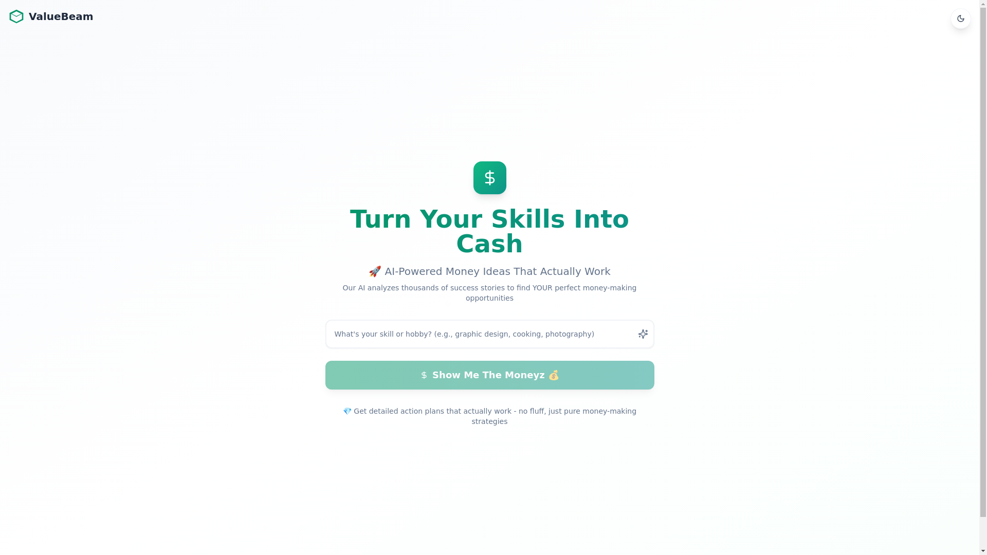 website screenshot of https://value-beam.com/