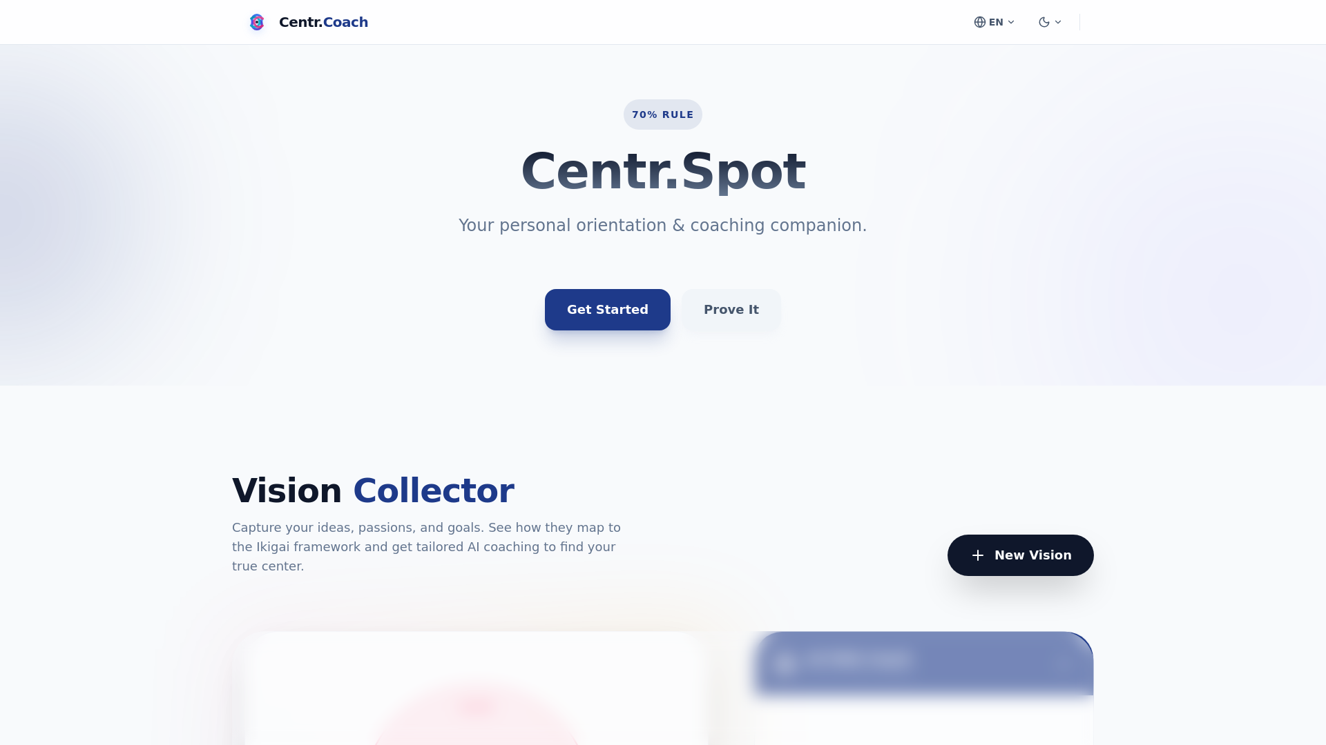website screenshot of https://centr.spot/