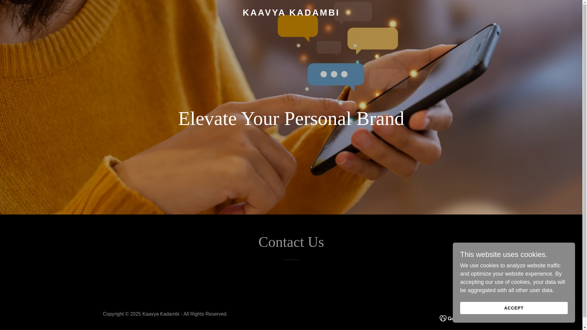 website screenshot of https://kaavyakadambi.com/