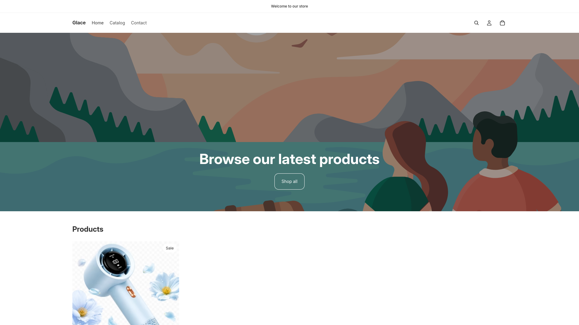 website screenshot of https://glacecool.com/