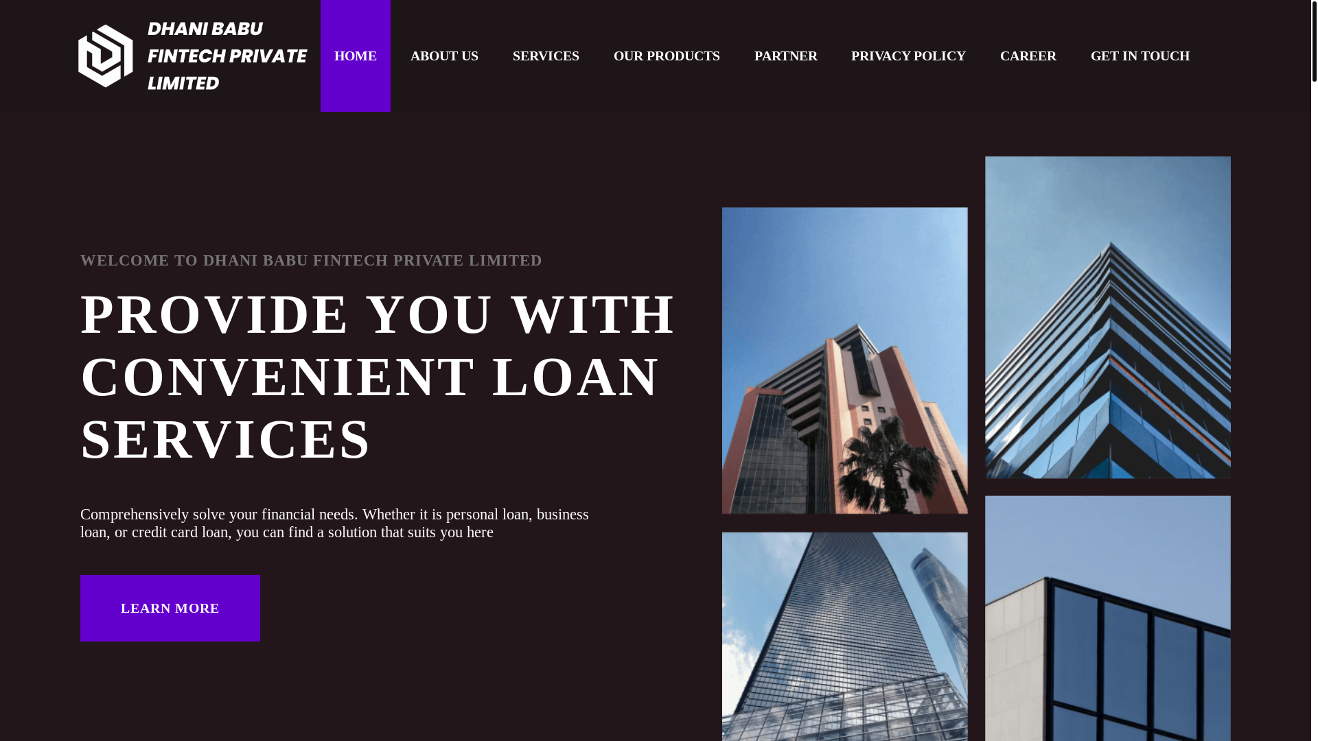 website screenshot of https://dhanibabufintech.com/