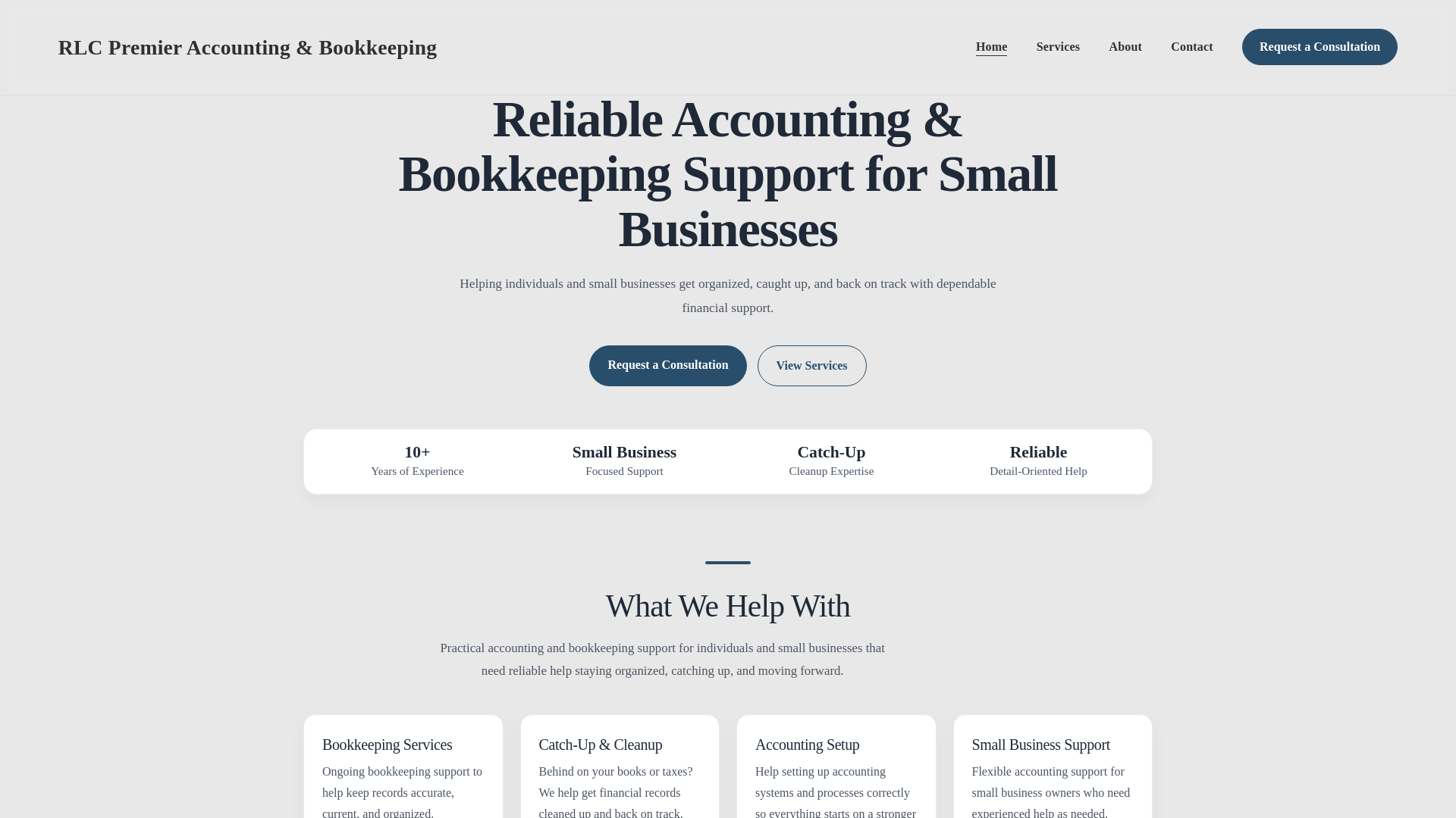 website screenshot of https://rlcpremier.com/