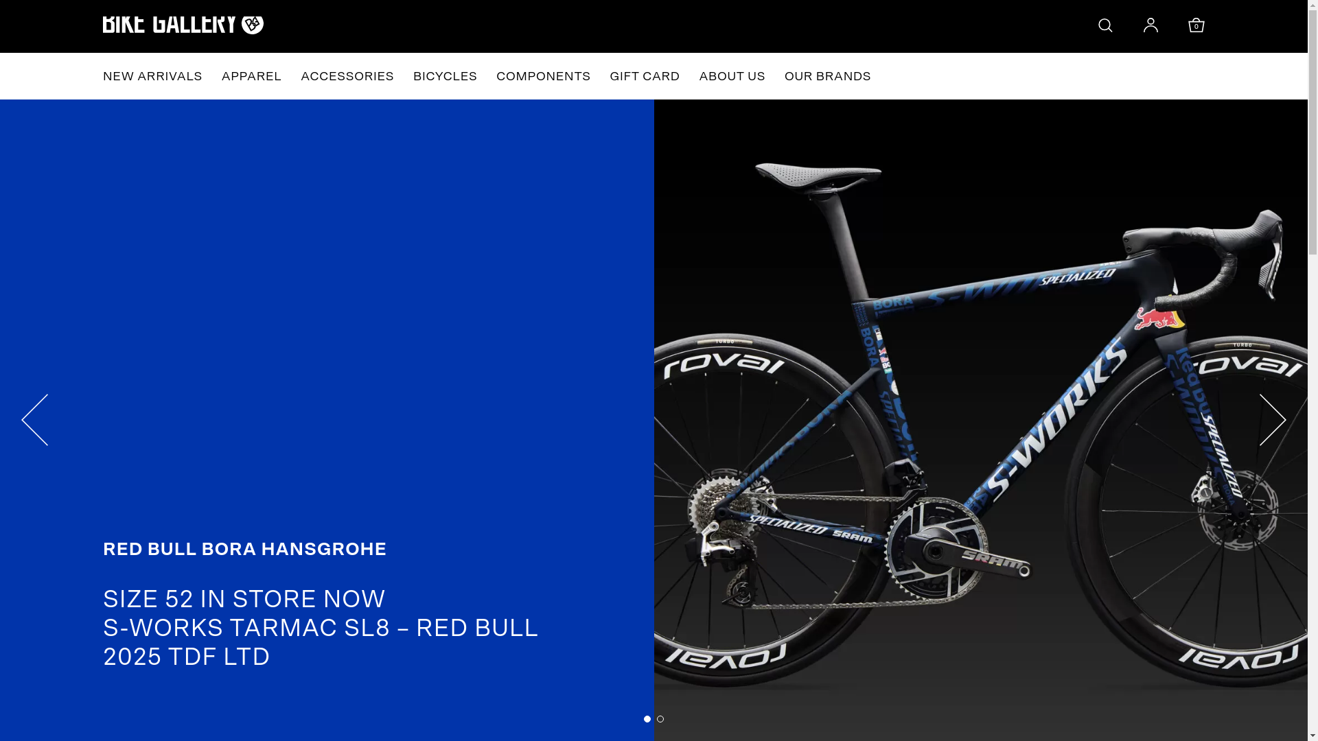 website screenshot of https://bikegallery.com.au/