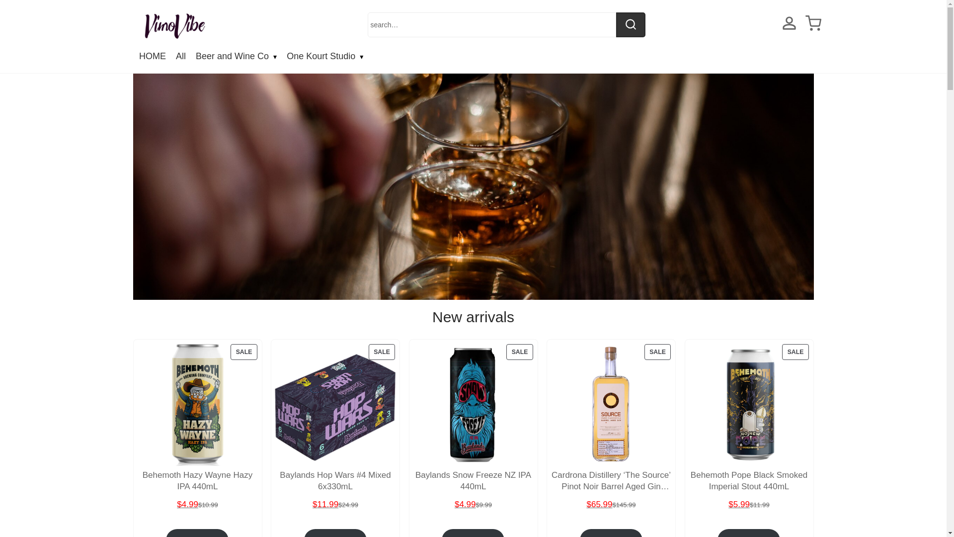 website screenshot of https://vinovibeshop.com/
