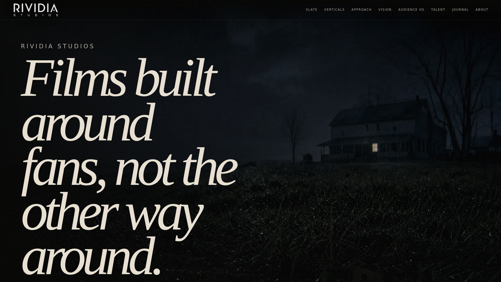 website screenshot of https://rividiastudios.com/