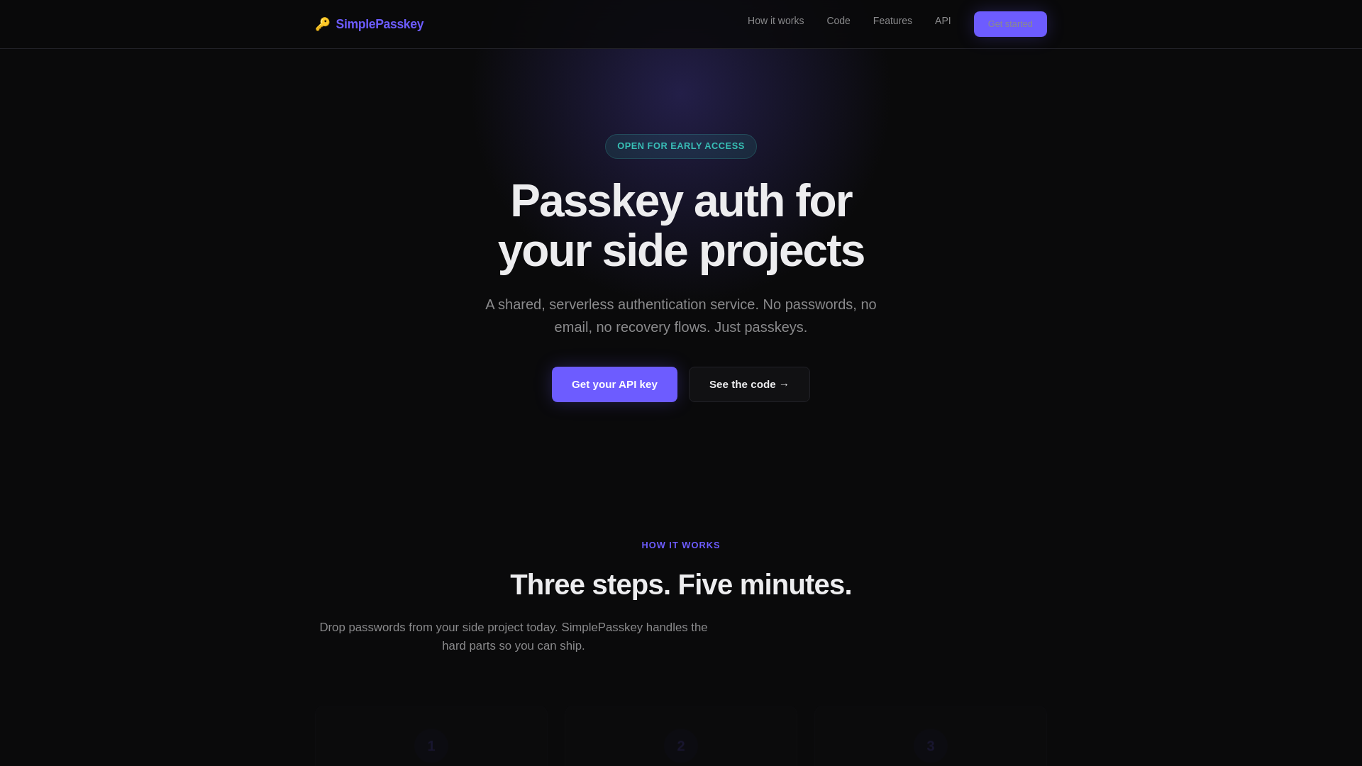 website screenshot of https://simplepasskey.com/