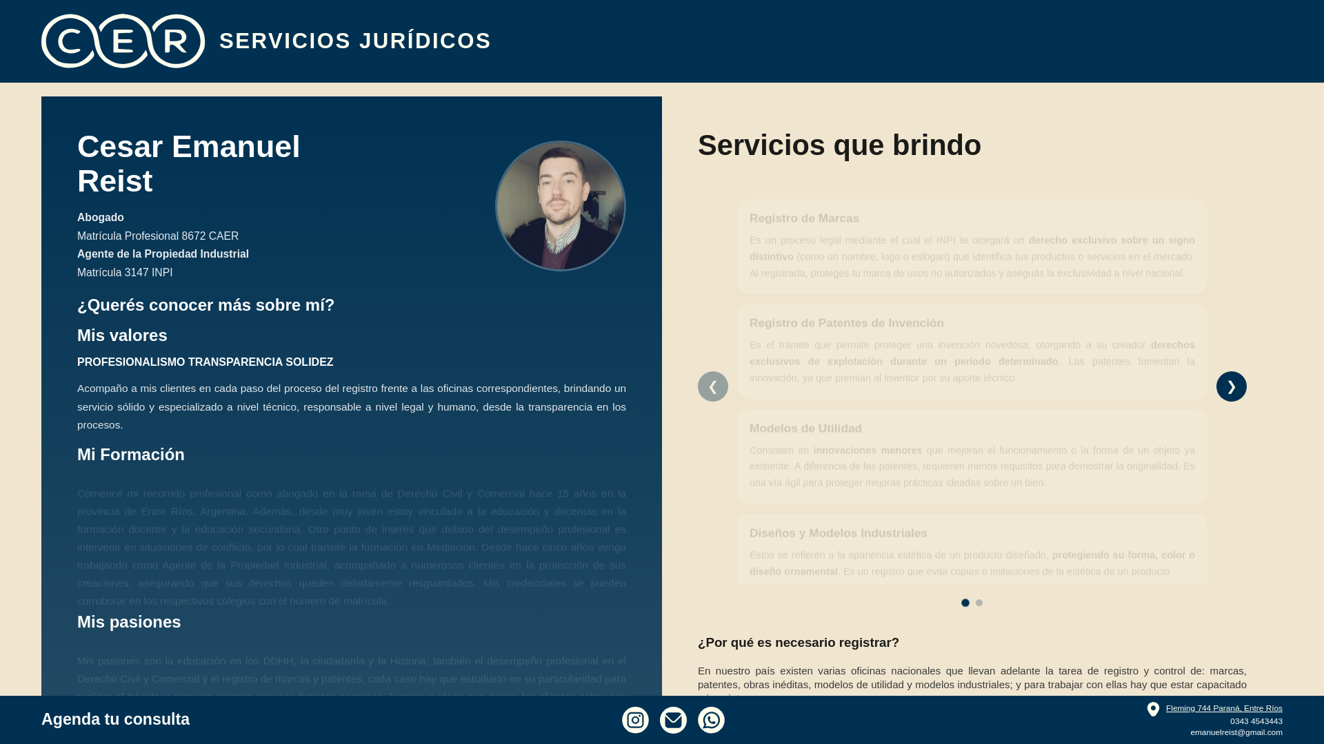 website screenshot of https://estudiocer.com.ar
