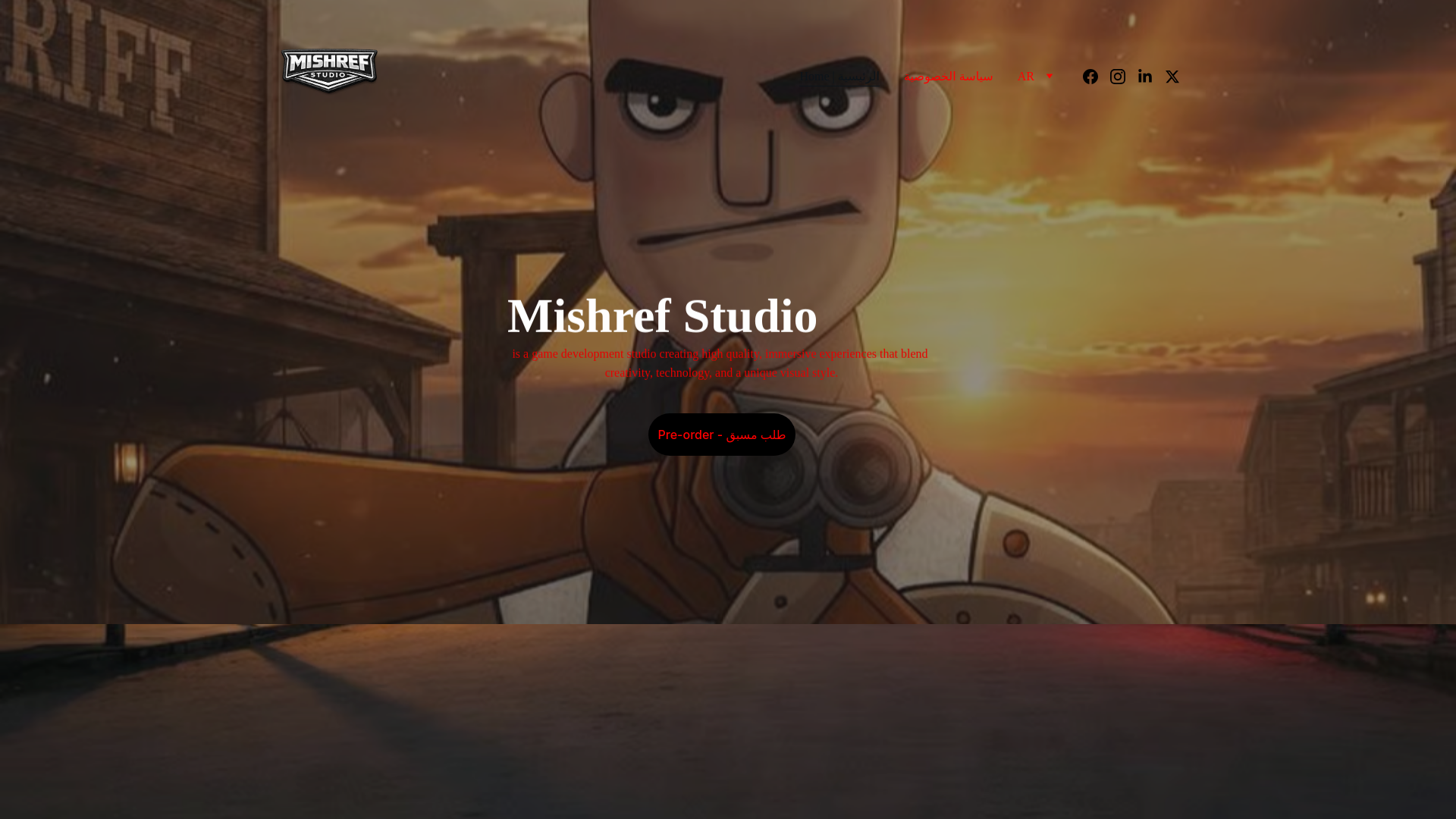 website screenshot of https://mishrefstudio.com/