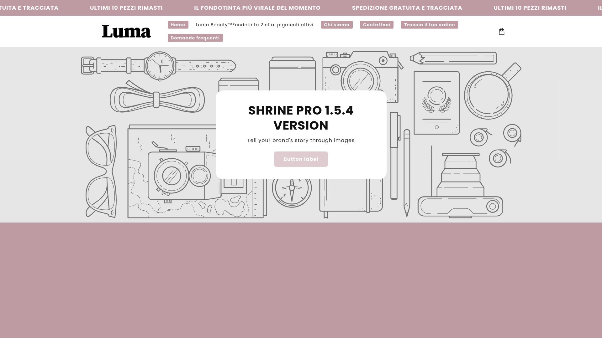 website screenshot of https://lumabeautyitalia.com/