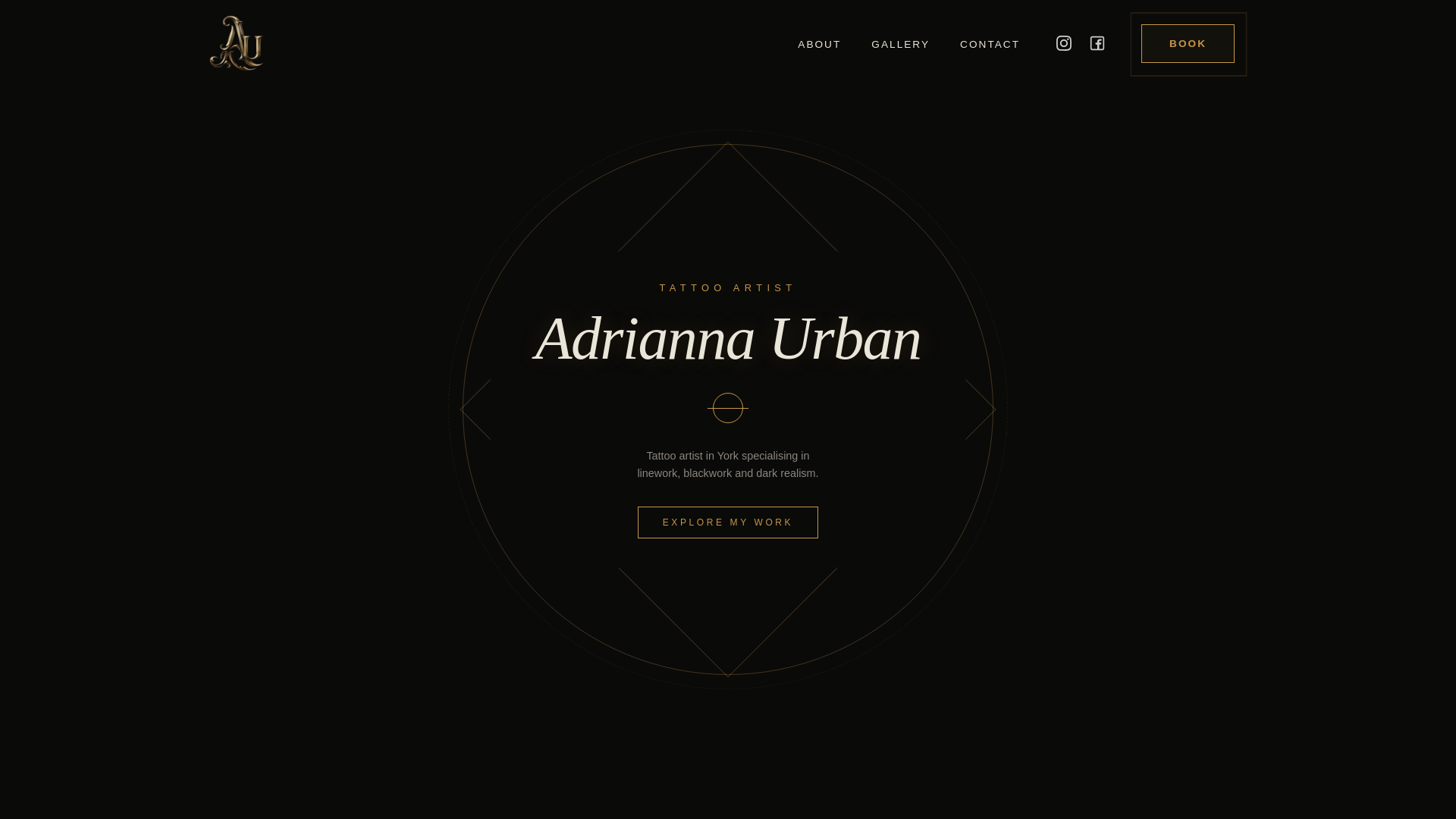 website screenshot of https://adrianna-urban-tattoo.pages.dev/