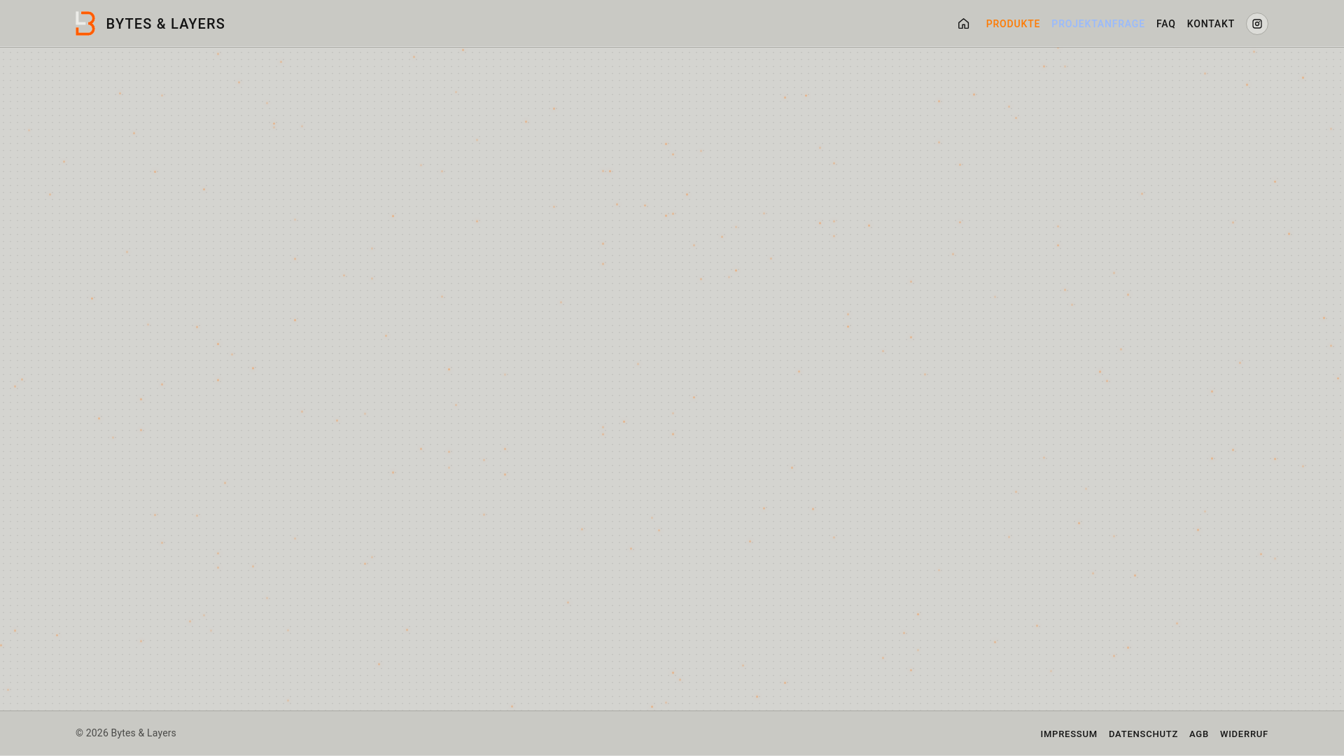 website screenshot of https://bytesandlayers.com