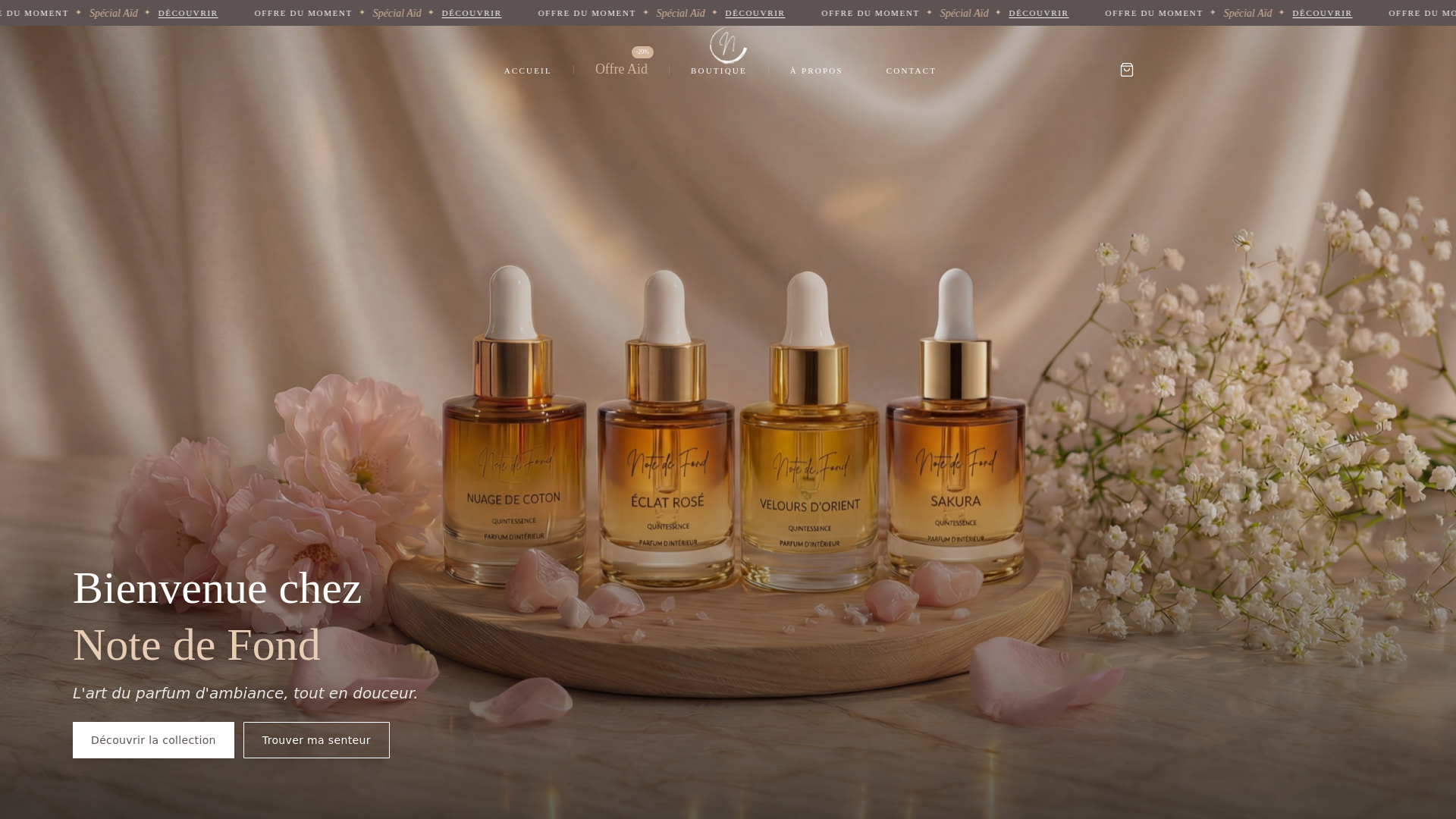 website screenshot of https://notedefond.fr/