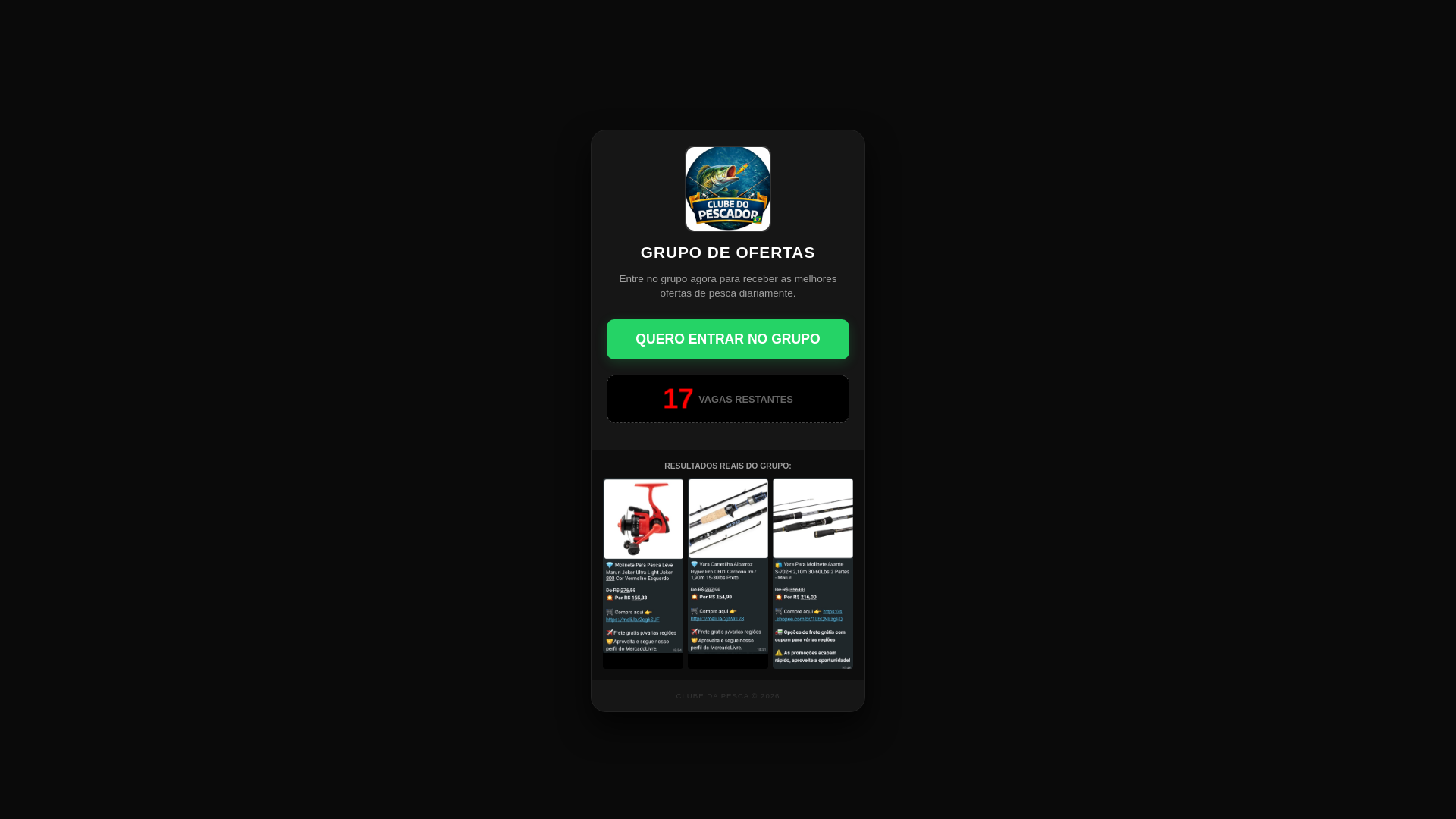 website screenshot of https://clube-da-pesca-vip.pages.dev/